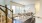 a dining area with lots of natural light